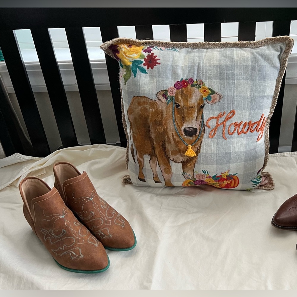 Brown & Teal Ankle Boots